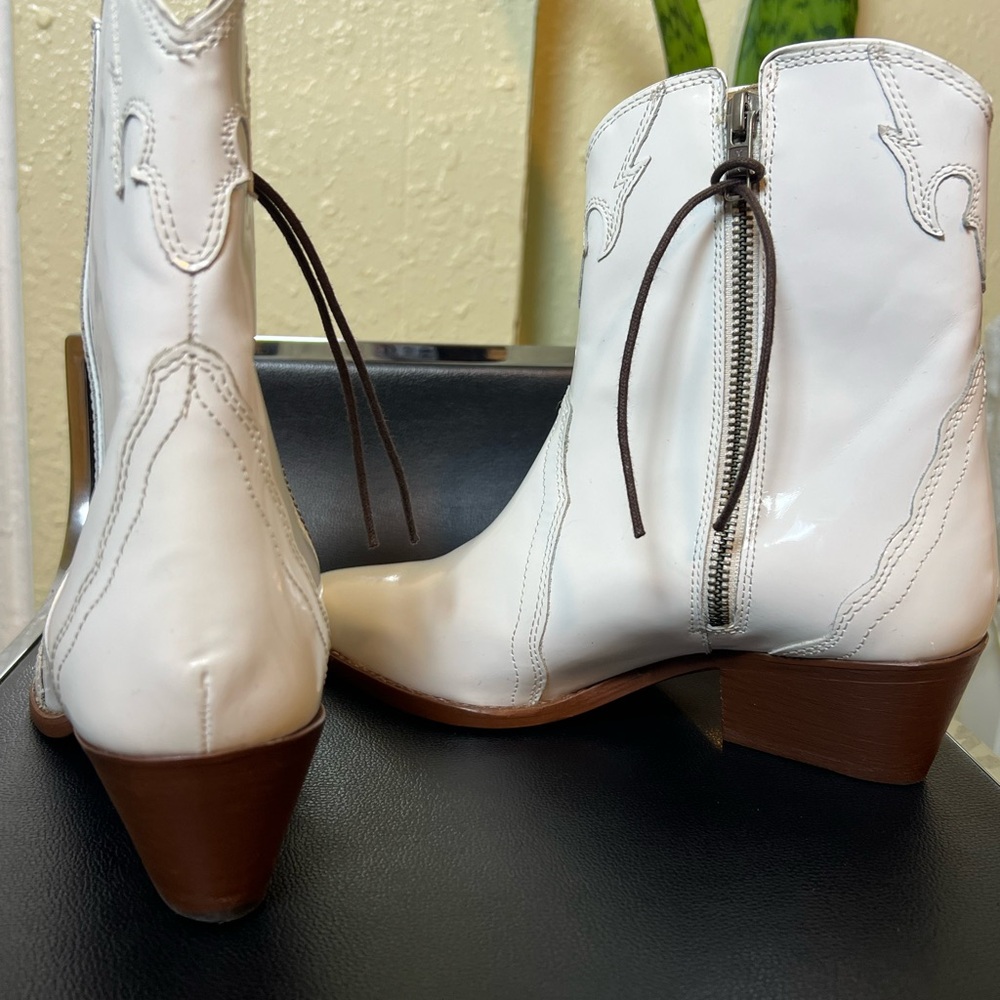 Free People New Frontier Western Boots Woman’s size 6.5 USA WHITE - Picture 7 of 13